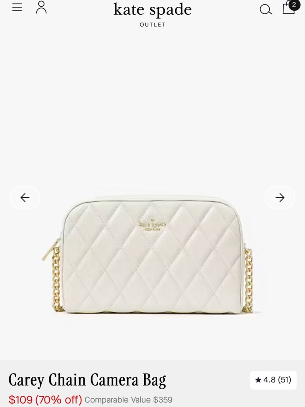 kate ♠️ quilted crossbody with gold chain strap - Picture 9 of 11